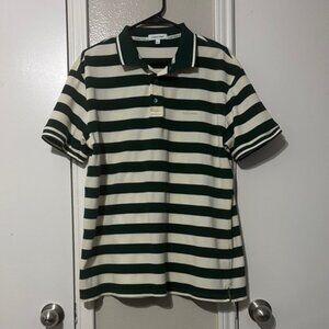 Calvin Klein Men's Polo Shirt with Green and White Stripes